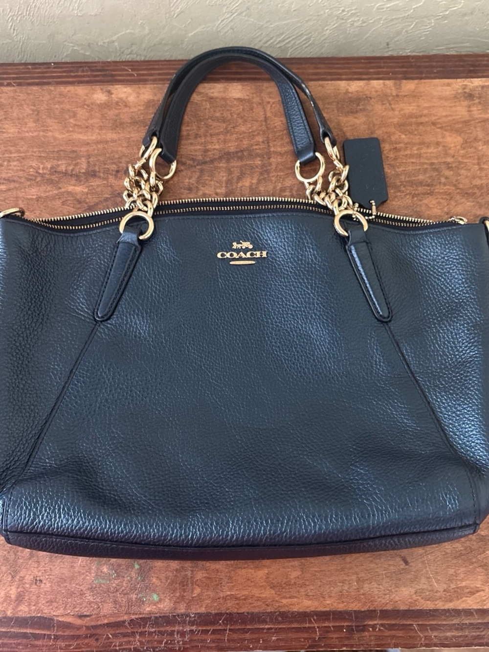 Coach Navy Blue Pebbled Purse
